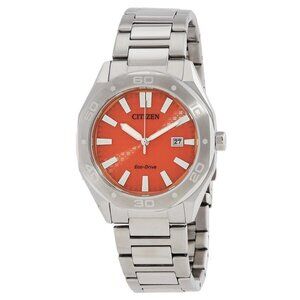 NWT Authentic Citizen Eco-Drive Orange Dial Men's Watch